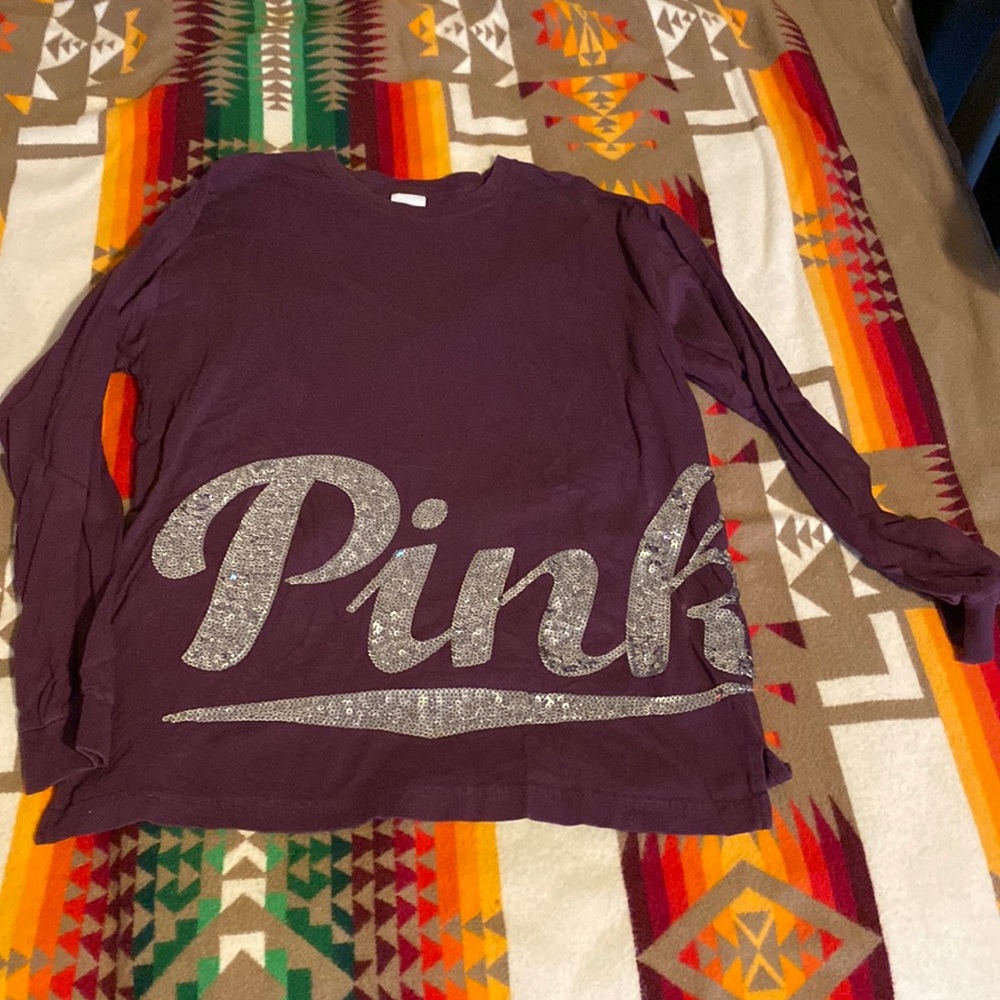 Victoria Secret PINK long sleeve sequin top